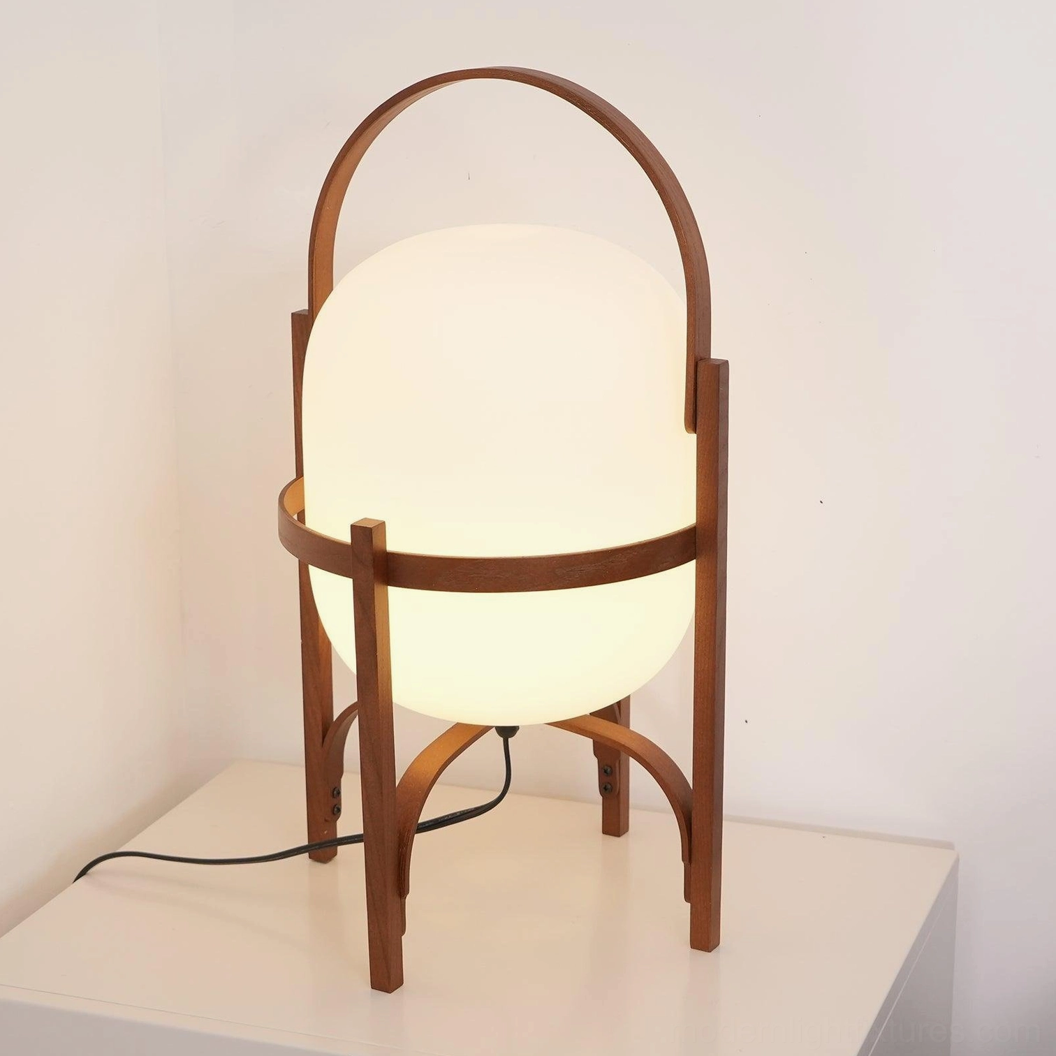 Portable lantern table lamp product photography studio setting
