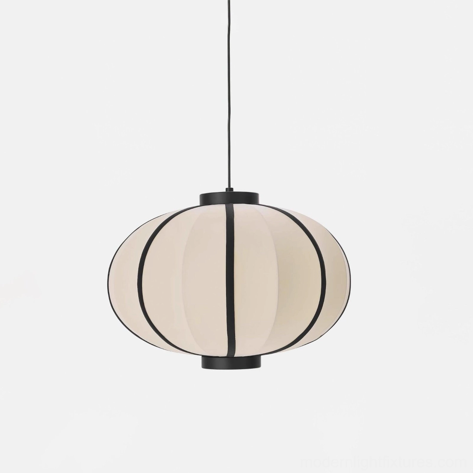 Contemporary fabric lantern pendant light energy efficient LED compatible modern home lighting