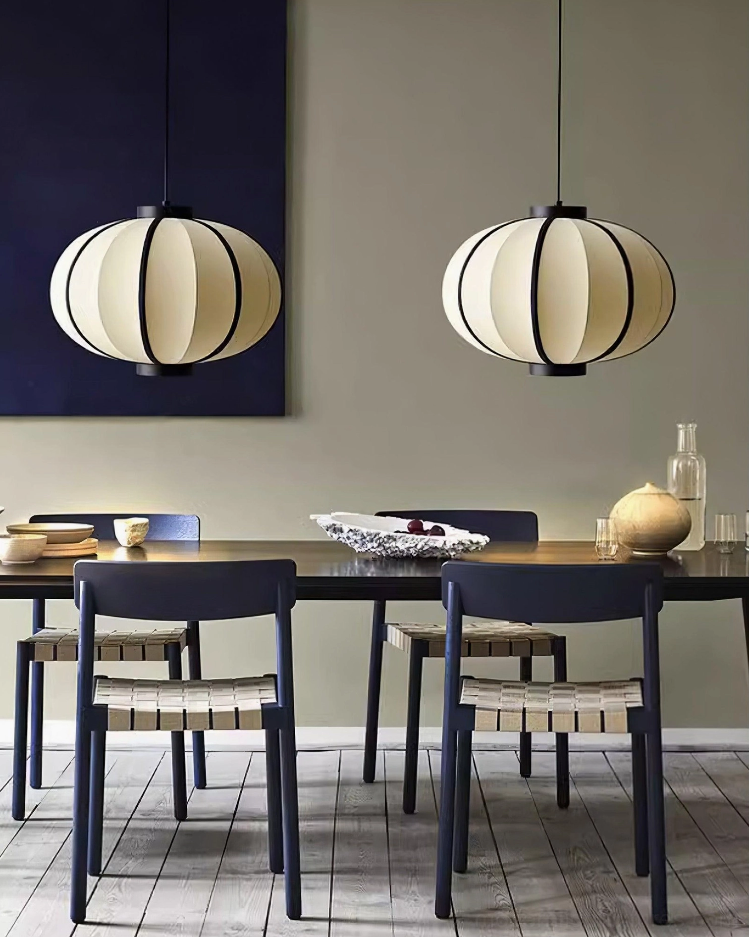 Modern lantern pendant light with warm white color temperature ambient setting home