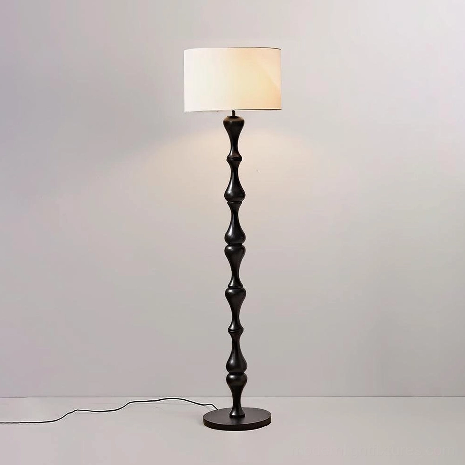 Laredo black and white floor lamp complete standing view modern aesthetic