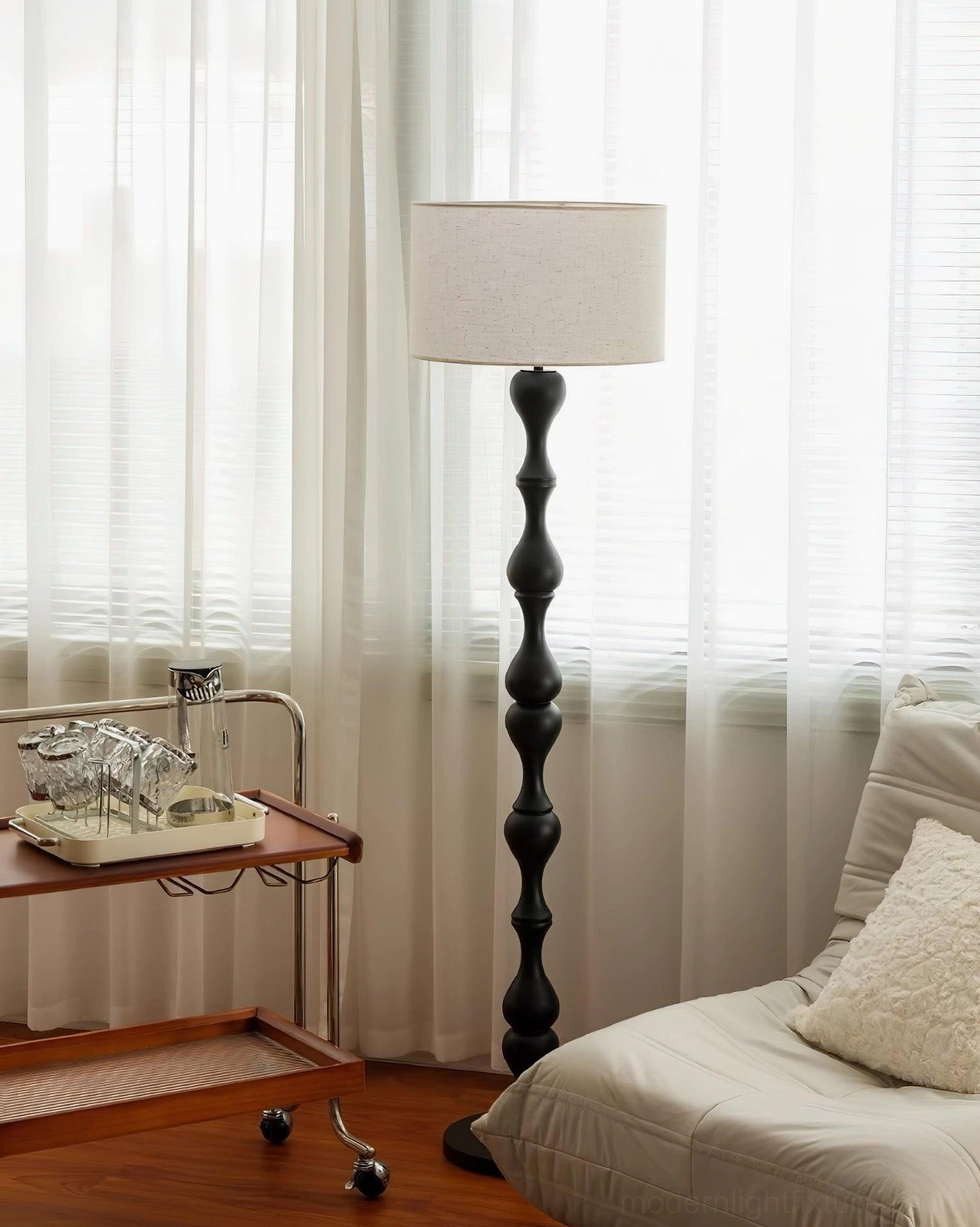 Laredo floor lamp neutral room setting scandinavian minimalist aesthetic