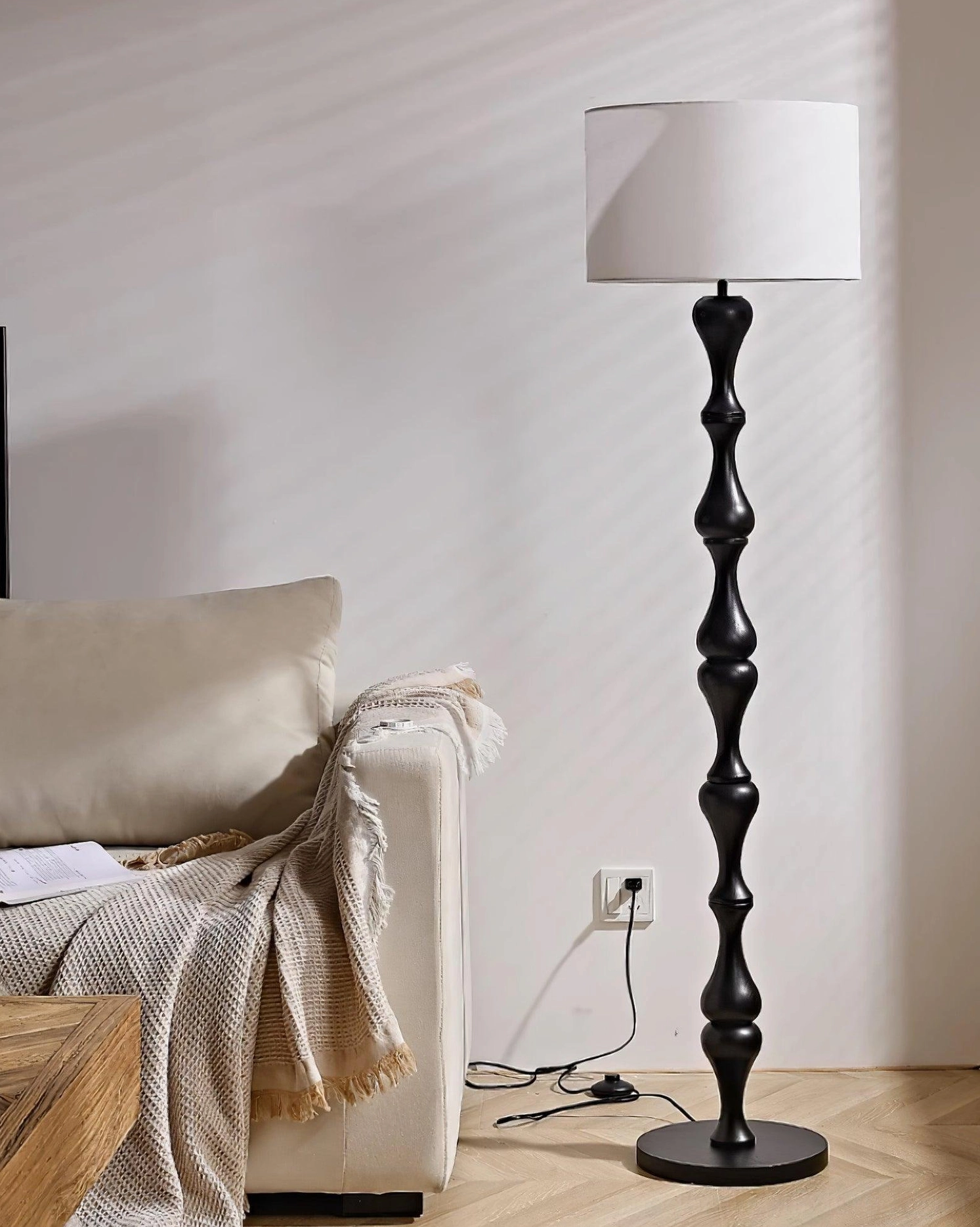 Laredo vintage style floor lamp soft warm ambient light bedroom space