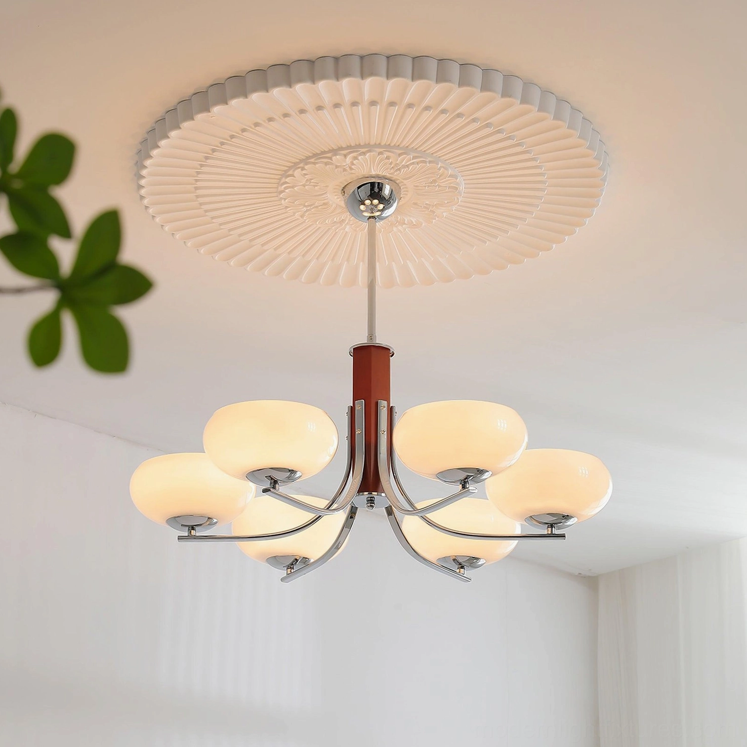 Larenta Rico chandelier color and finish options comparison including gold and silver metal with various glass shades