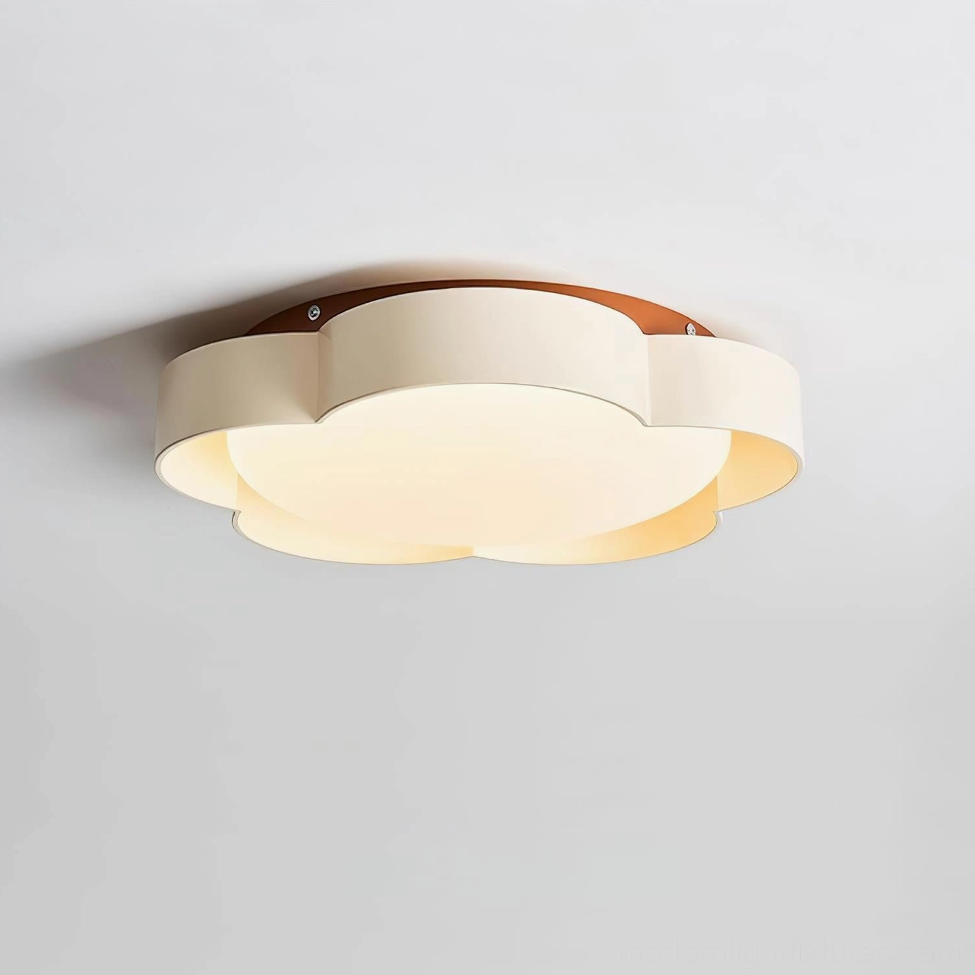 Large 45cm beige cloud-inspired ceiling light fixture - modern LED flush mount design