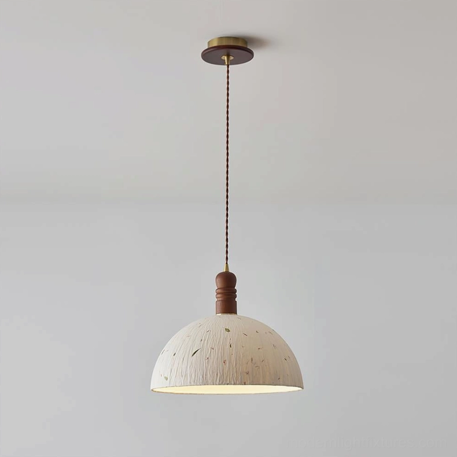 Large dome pendant lamp 35cm diameter in spacious dining room, grand statement lighting fixture