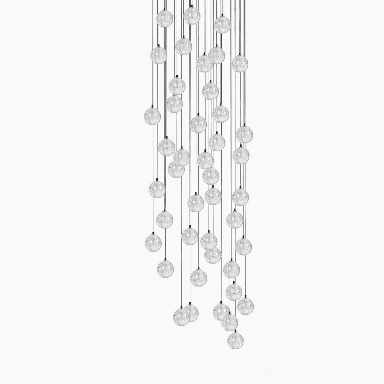 Large-scale K9 crystal cluster pendant light with 50-head configuration for grand spaces