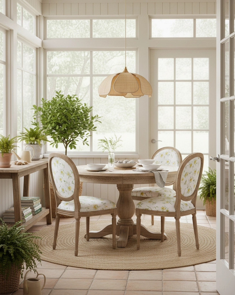 Single Latticeon woven pendant lamp illuminating casual dining area with natural light and rustic aesthetics