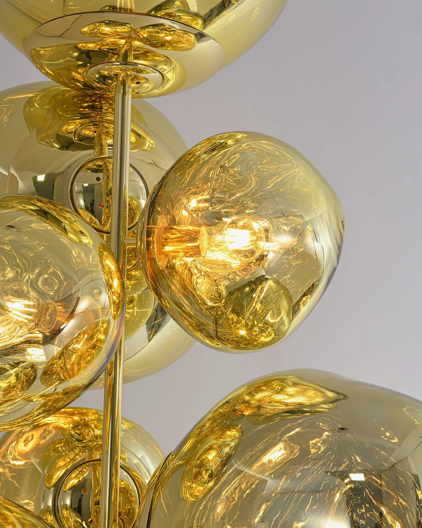 100cm diameter lava bubble floor lamp full body view with all glass shades visible