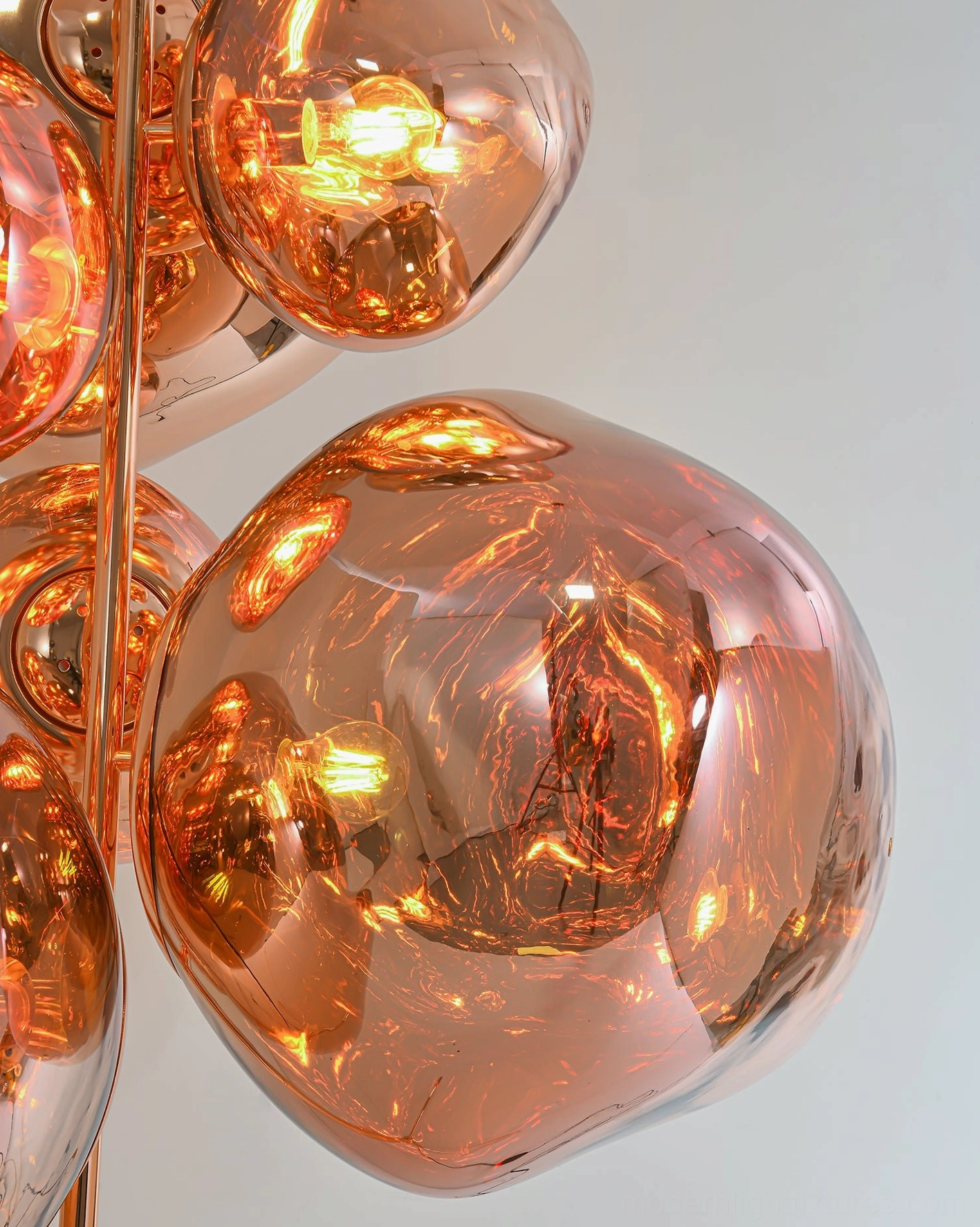 Large bubble floor lamp 180cm height side view showing complete tripod structure