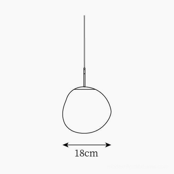 Lava pendant lamp 18cm diameter size specification technical view