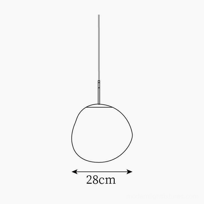Lava pendant lamp 28cm diameter size specification technical view