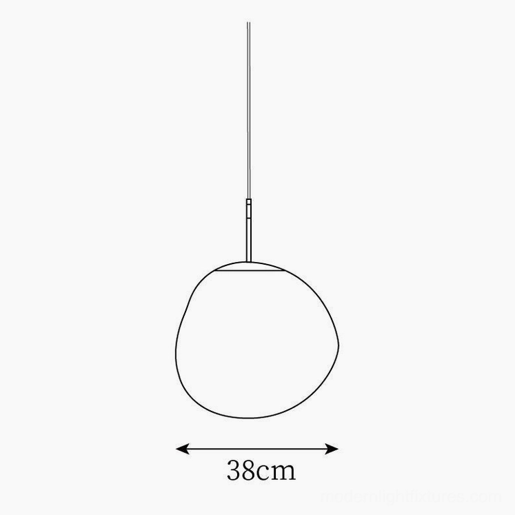 Lava pendant lamp 38cm diameter size specification technical view
