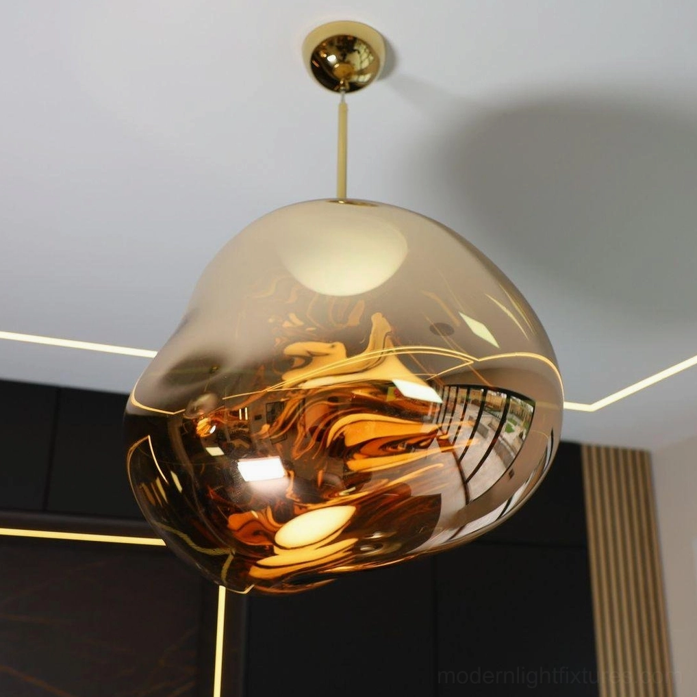 Modern pendant light fixture atmospheric fractured light room transformation