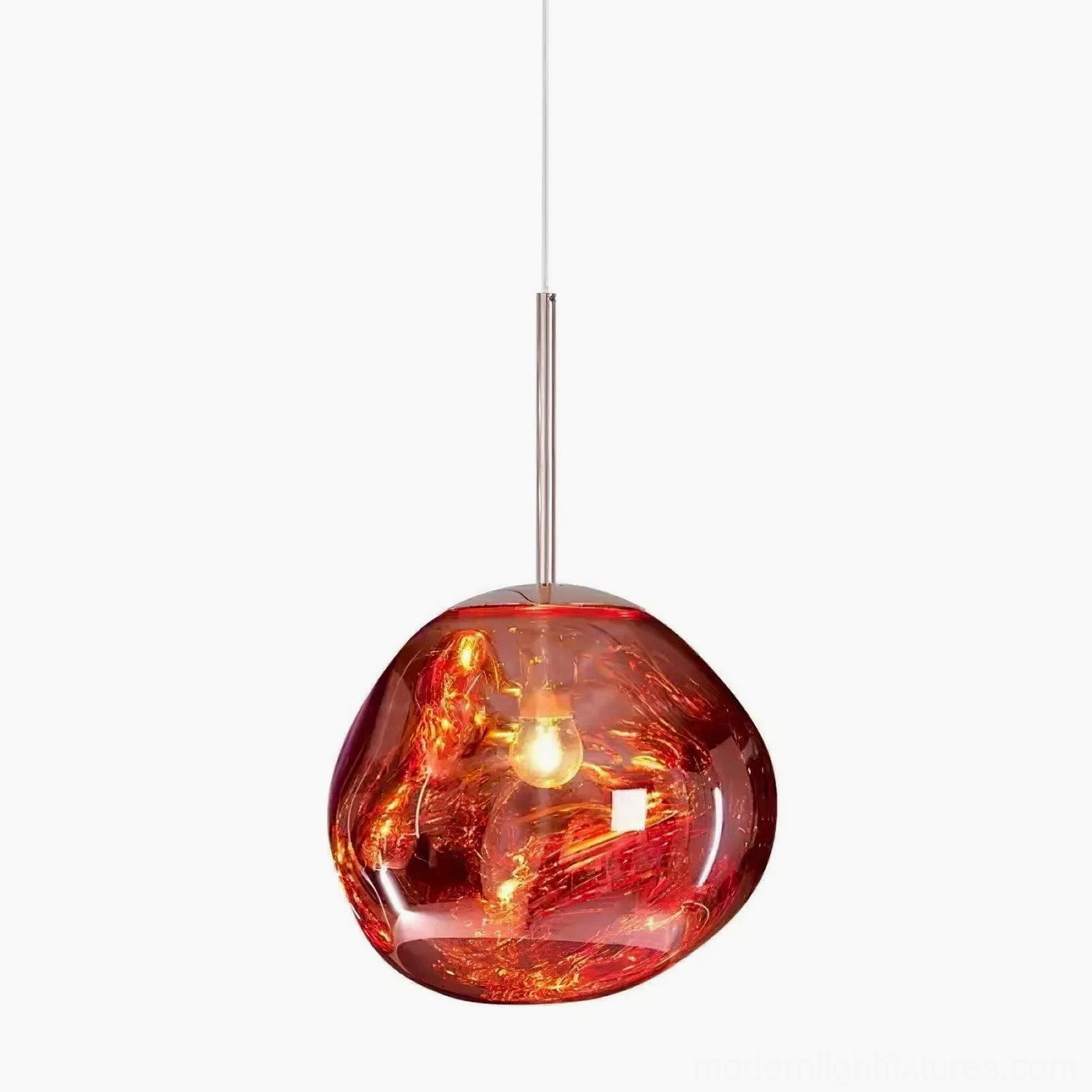 Lava pendant lamp rose gold finish mirror surface sculptural lighting