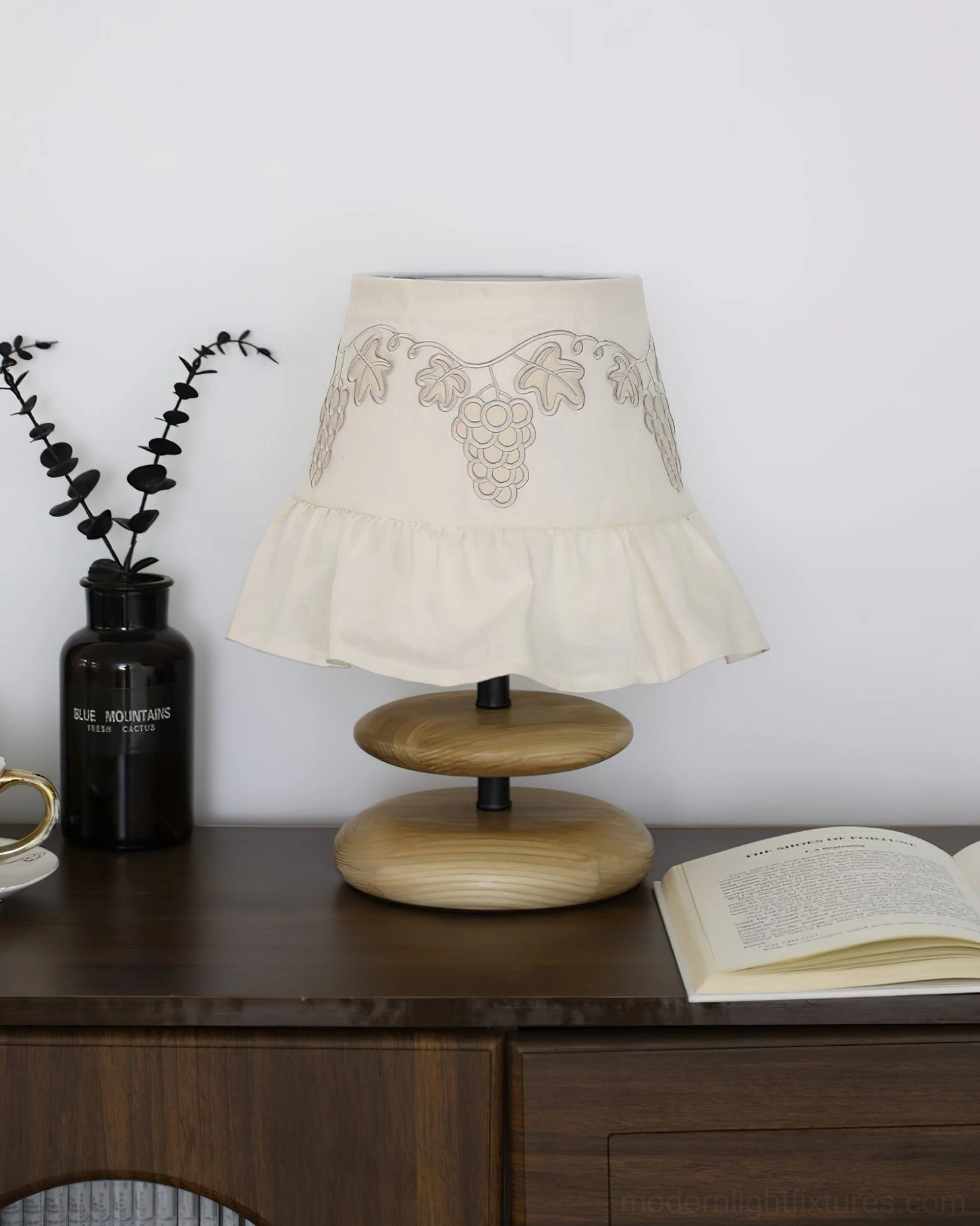 Lavelle table lamp ruffled edge fabric shade design romantic vintage aesthetic