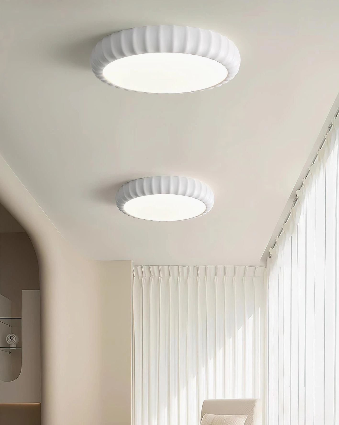 Layla modern ceiling light fixture complete product showcase - three color options
