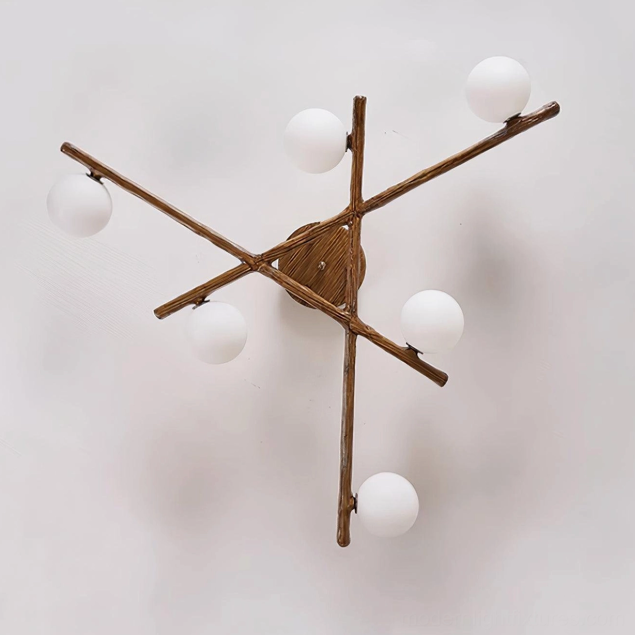 LED-compatible ceiling light fixture - energy efficient modern branch design