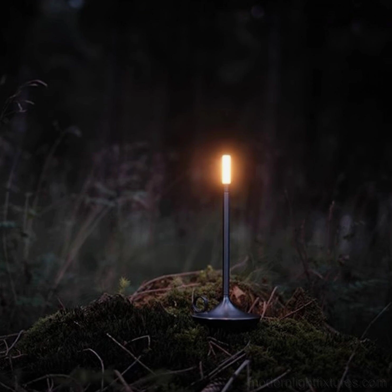 Compact LED candle table lamp design integrating seamlessly with mid-century modern furniture and aesthetic