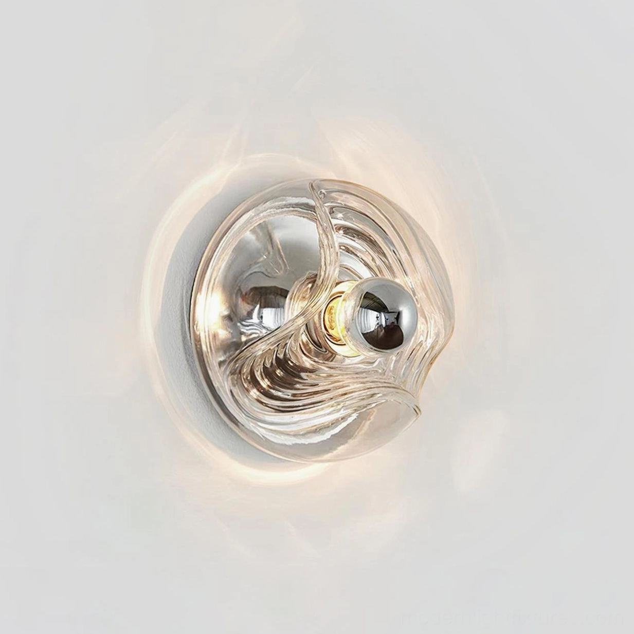 Modern ripple sconce clear glass variant full product showcase view