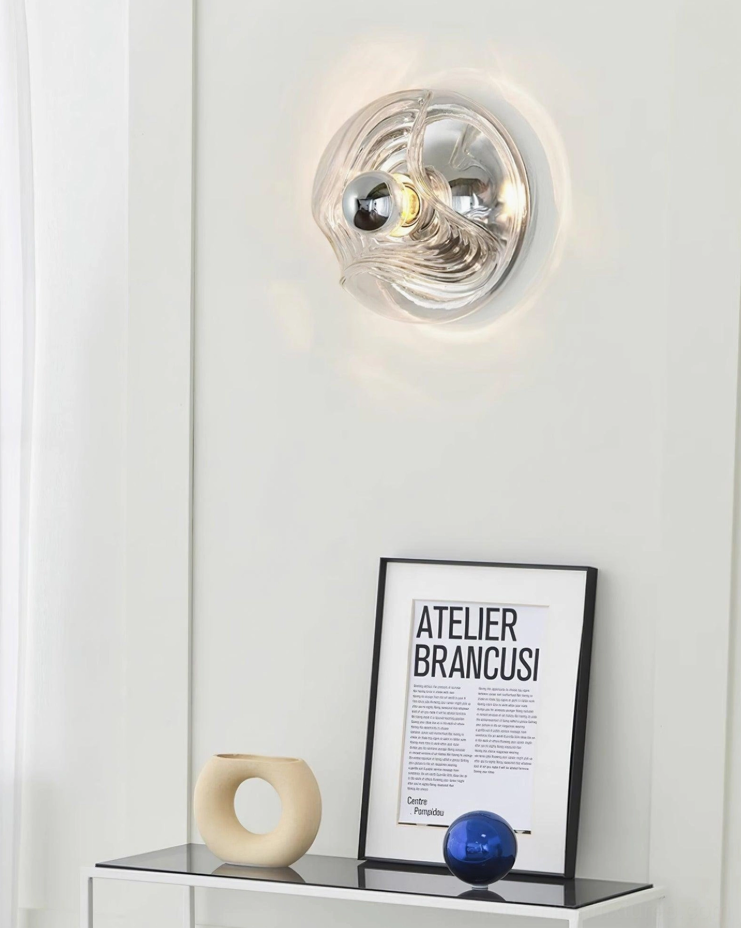 Leisa wave sconce three color options clear amber smoke gray comparison