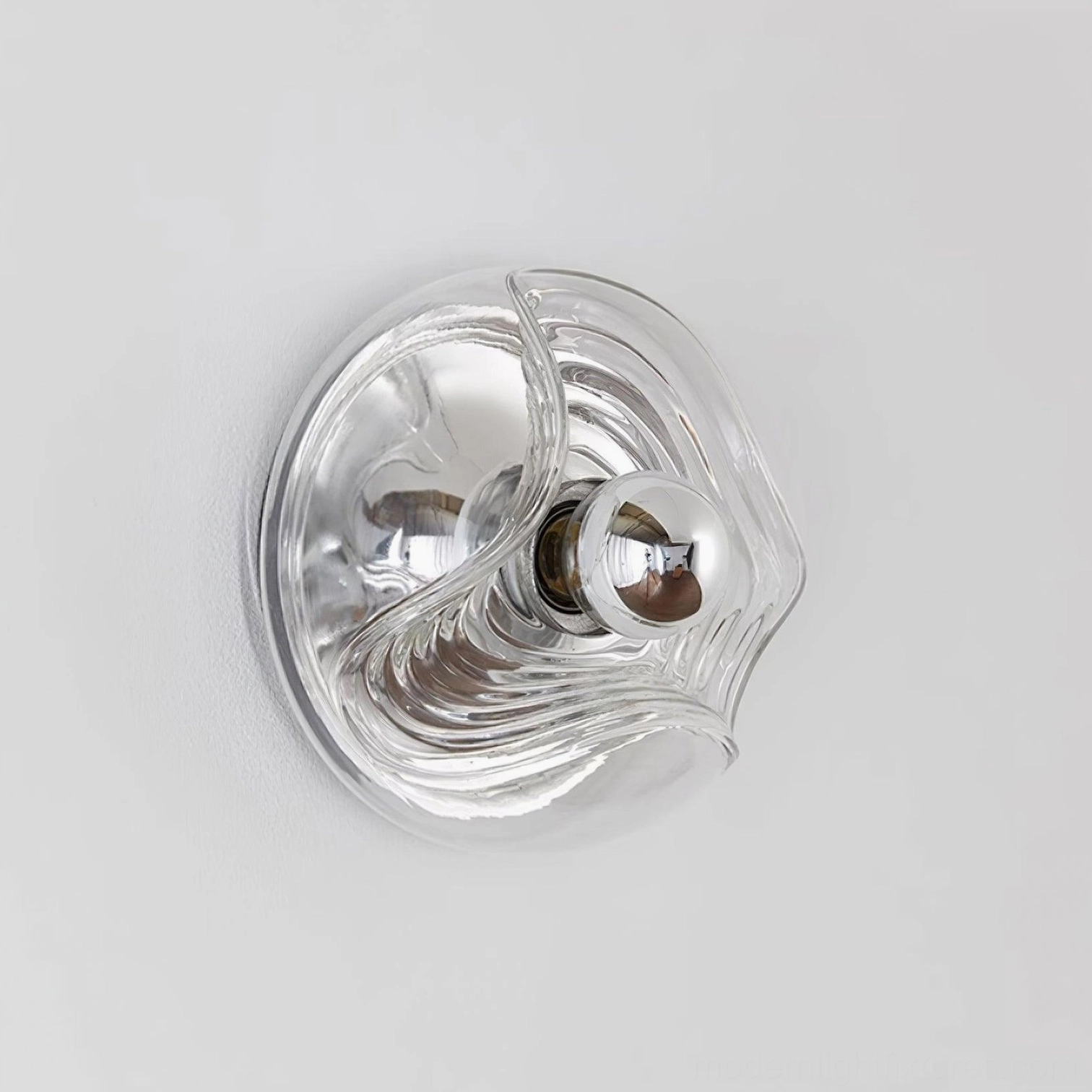 Wave glass sconce installation with dimmer switch warm glow control