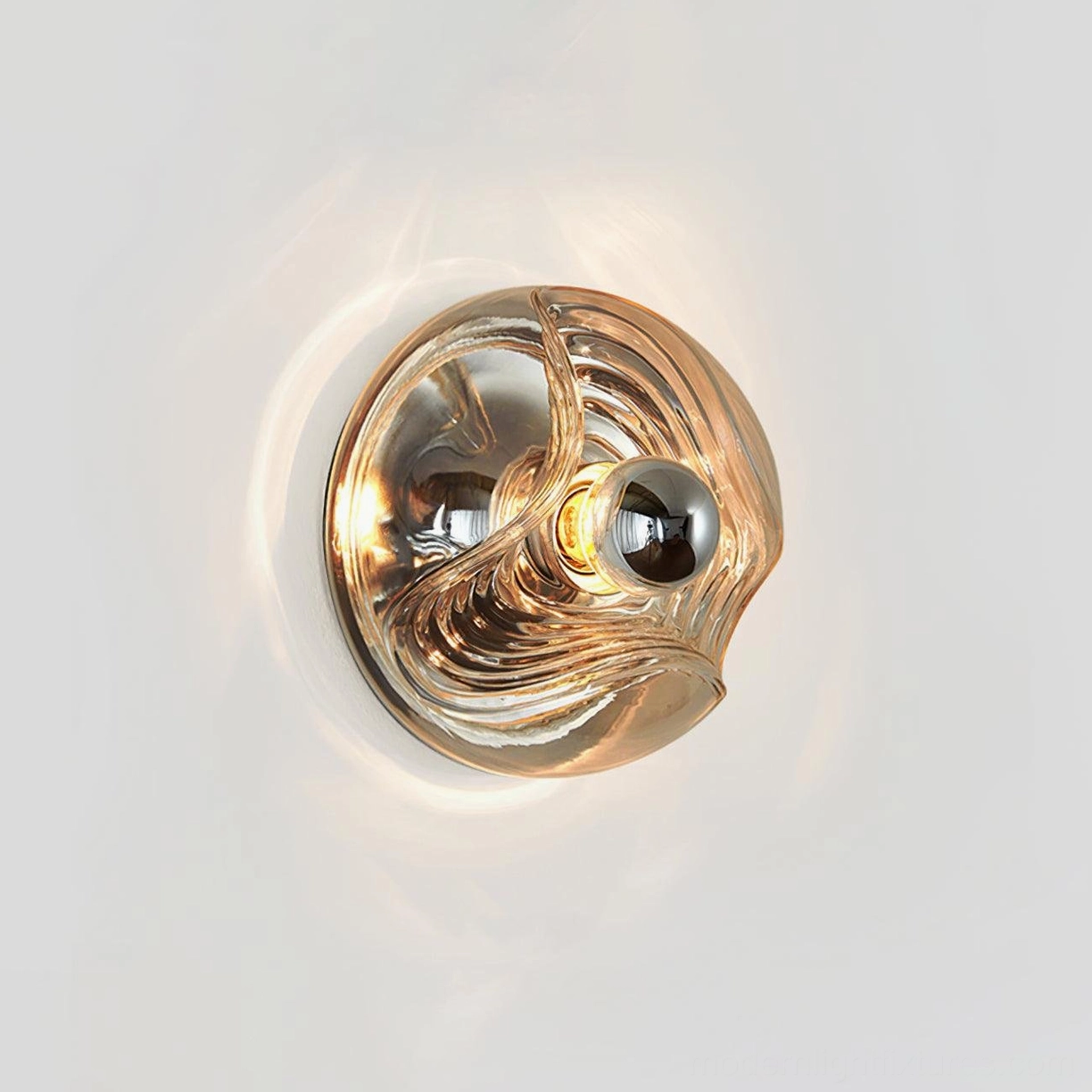 Wave glass wall sconce mounted hallway contemporary minimalist design