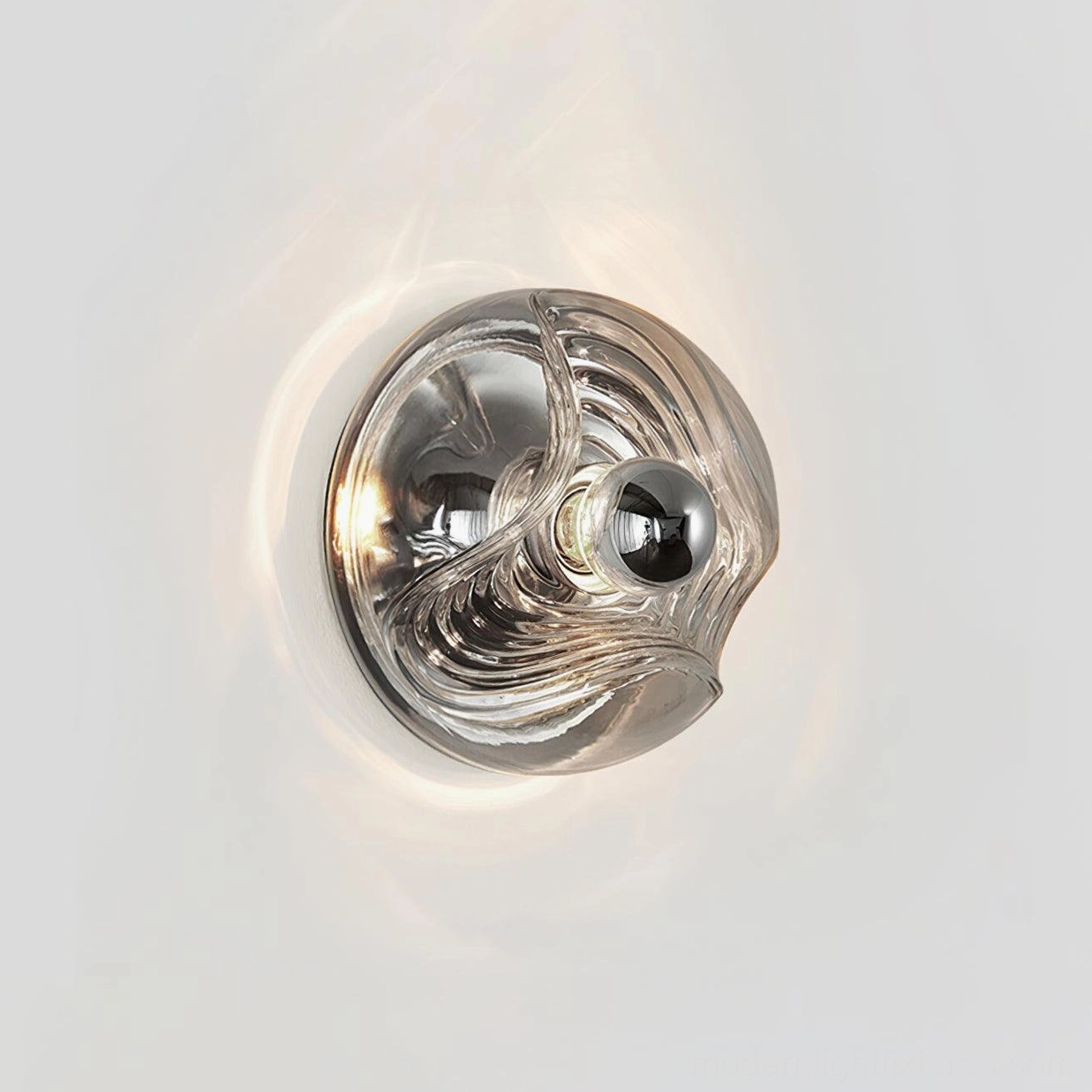 Leisa ripple glass wall sconce reading nook bedroom ambient lighting