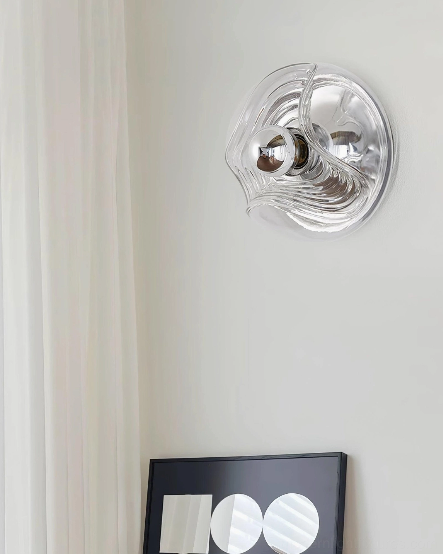 Leisa wave glass wall sconce smoke gray color option moody ambiance