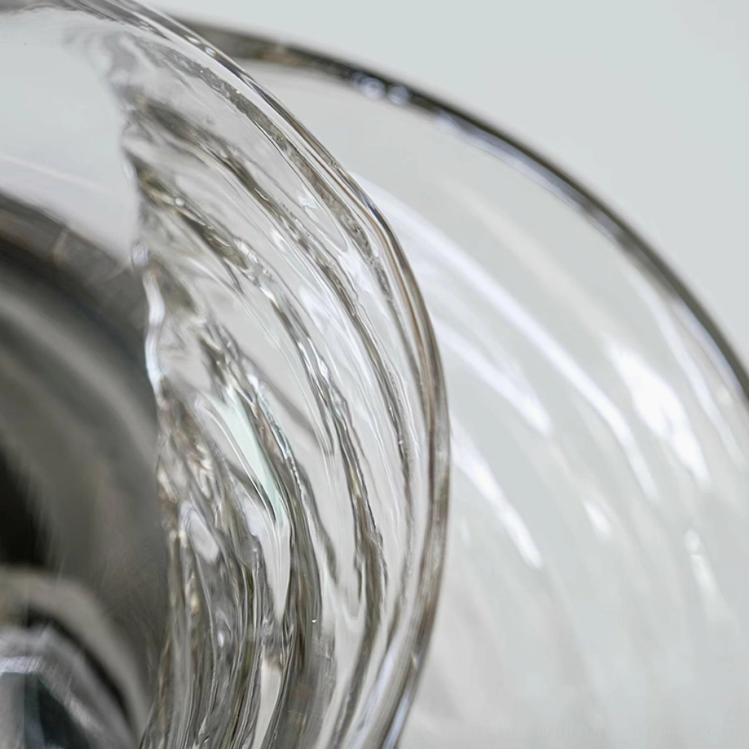 Modern ripple glass wall sconce E26 E27 socket hardwired installation detail