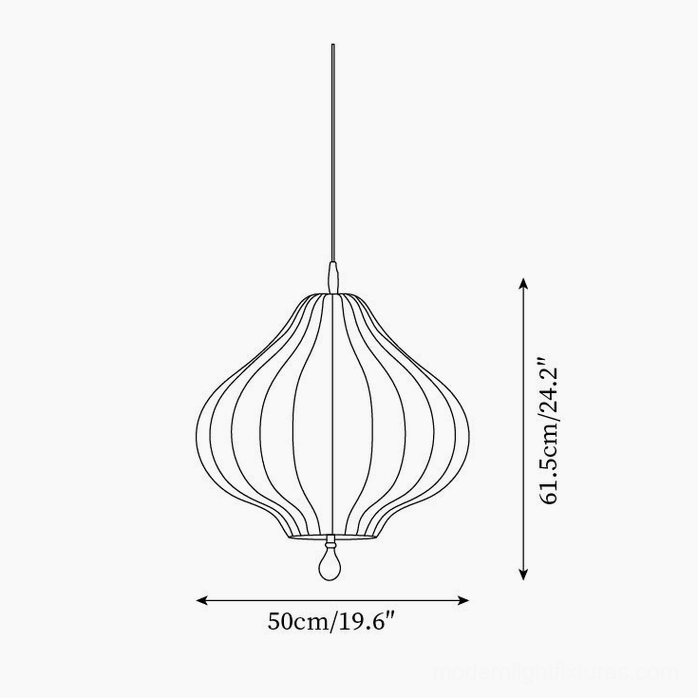Leocadia pendant light technical specifications diagram with dimensions 50cm diameter x 61.5cm height
