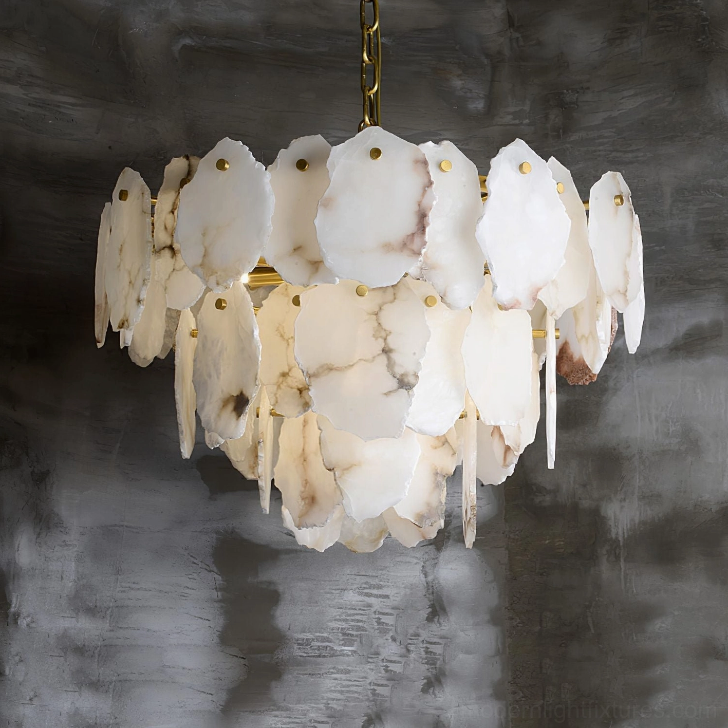 Leon Alabaster Chandelier - Gallery-Quality Pendant Light with Organic Stone Forms and Contemporary Design