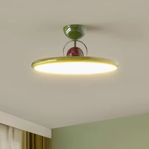 Letizia modern ceiling light fixture overhead view showing even light diffusion and sleek dome profile design