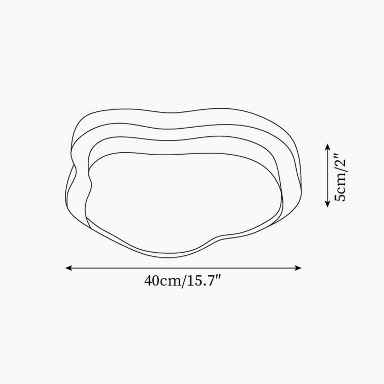 Levante cloud ceiling light technical specifications diagram showing 40cm diameter and 5cm height dimensions