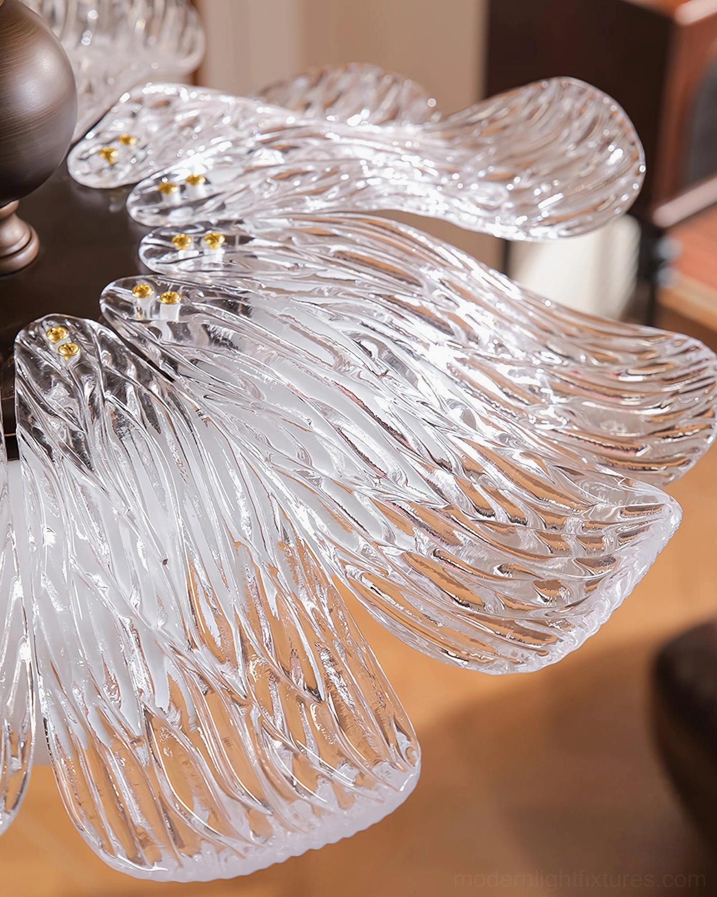 Levara floral semi-flush ceiling light fixture in contemporary residential space