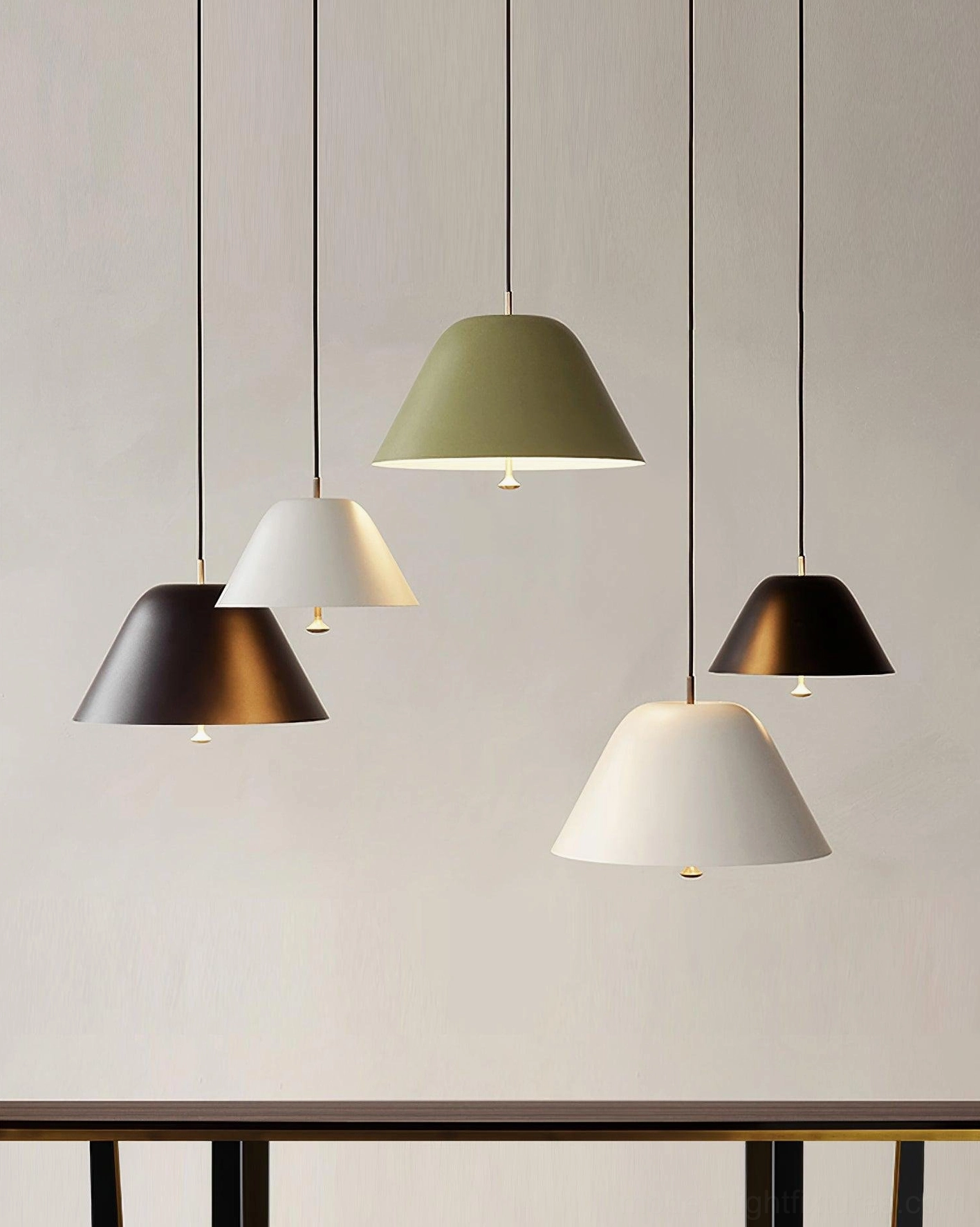 Levitate pendant light multiple color options sage green white black metal dome comparison