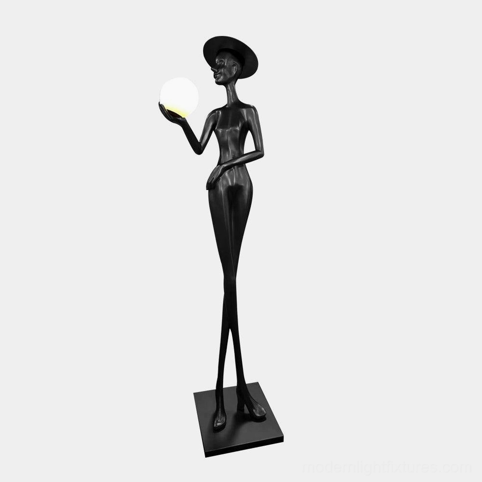Lexa modern sculpture floor lamp showing Black & Blue color variant elegant tapered form and contemporary design