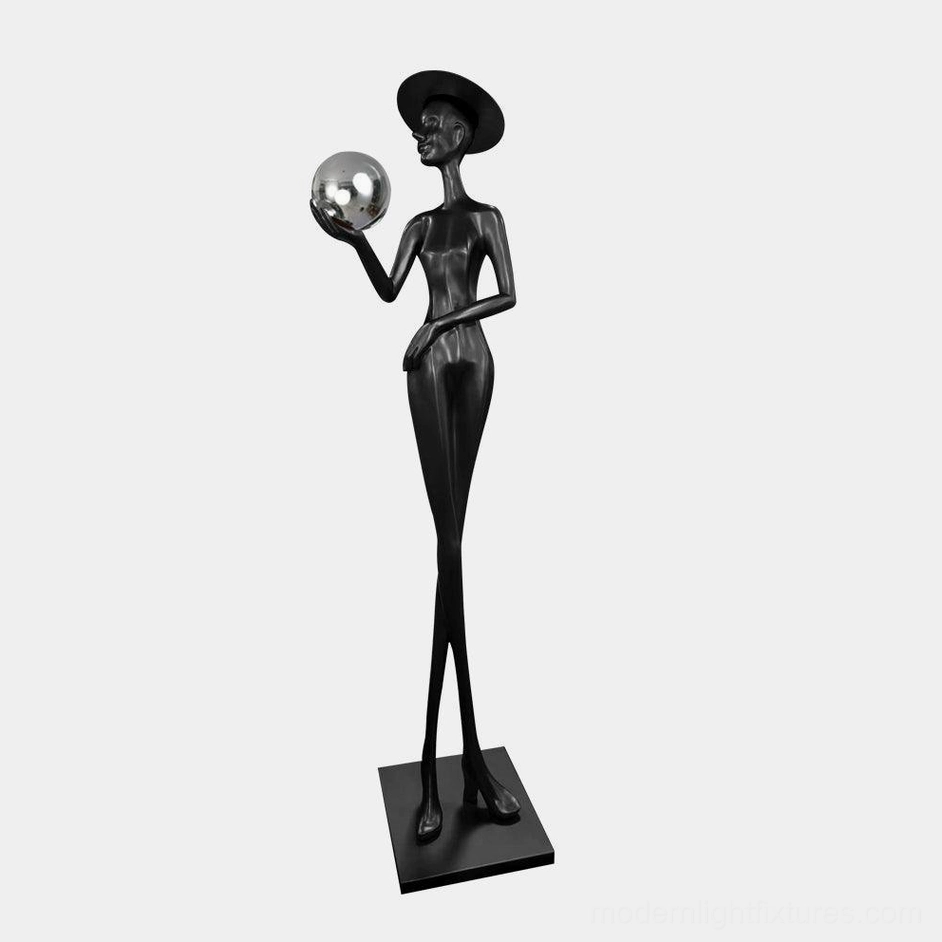Lexa art sculpture floor lamp Black & Gold variant displaying sophisticated color combination and modern silhouette design
