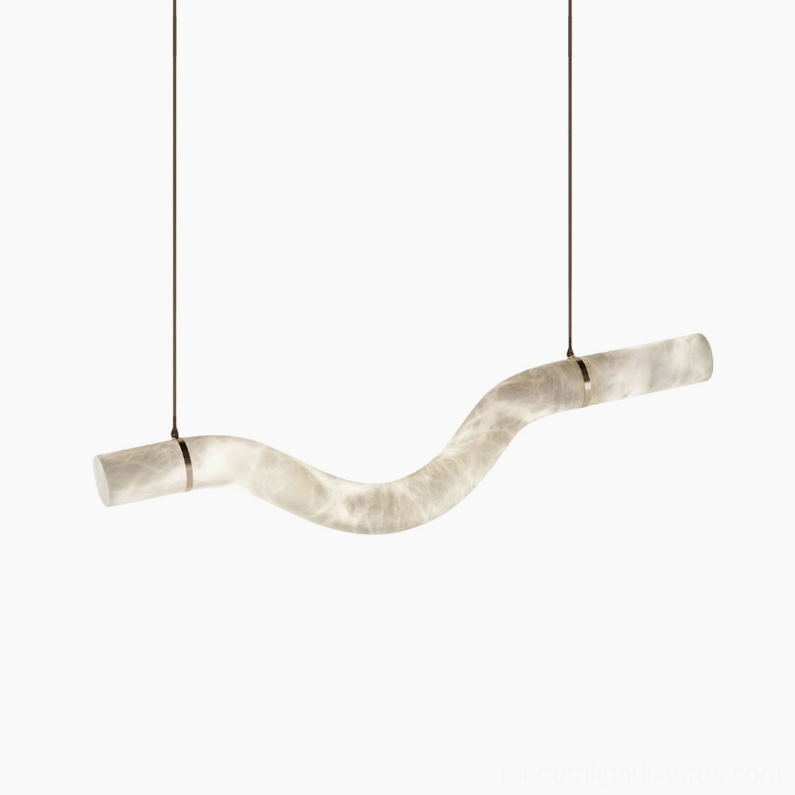 Liberty model C alabaster chandelier undulating waves architectural presence statement lighting