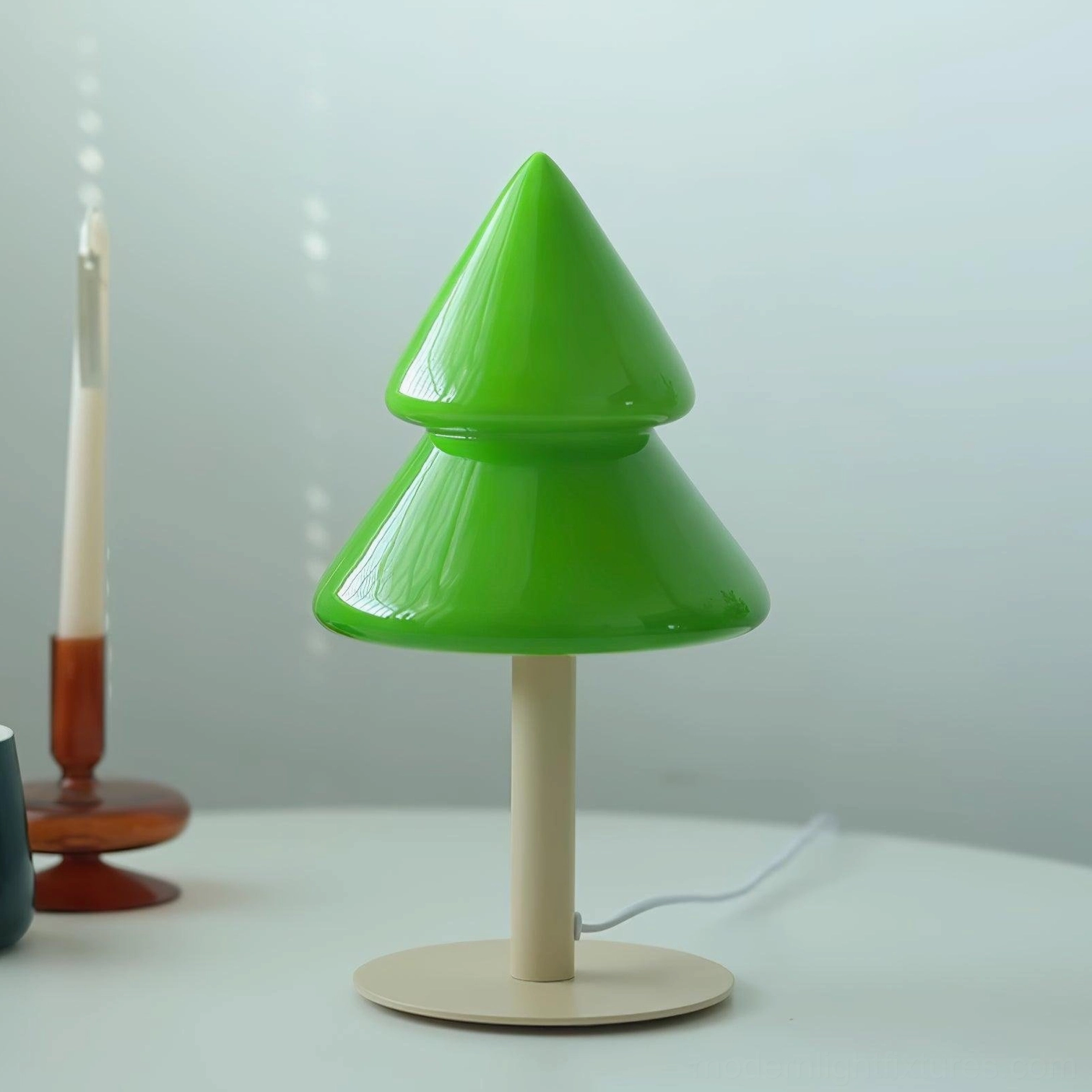 Light diffusion effect showing how Christmas tree lamp distributes illumination