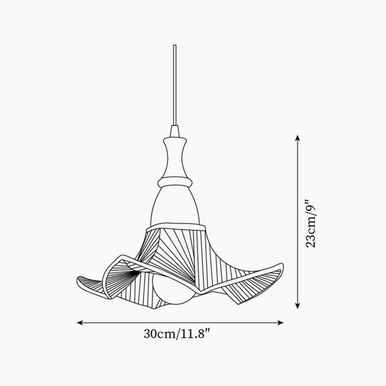 Technical specification drawing of Lila pendant light showing 30cm diameter and 23cm height dimensions