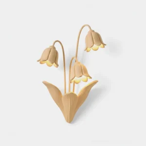 Lily of the Valley Wall Sconce - Beige Botanical Wall Light with Three Bell-Shaped Shades