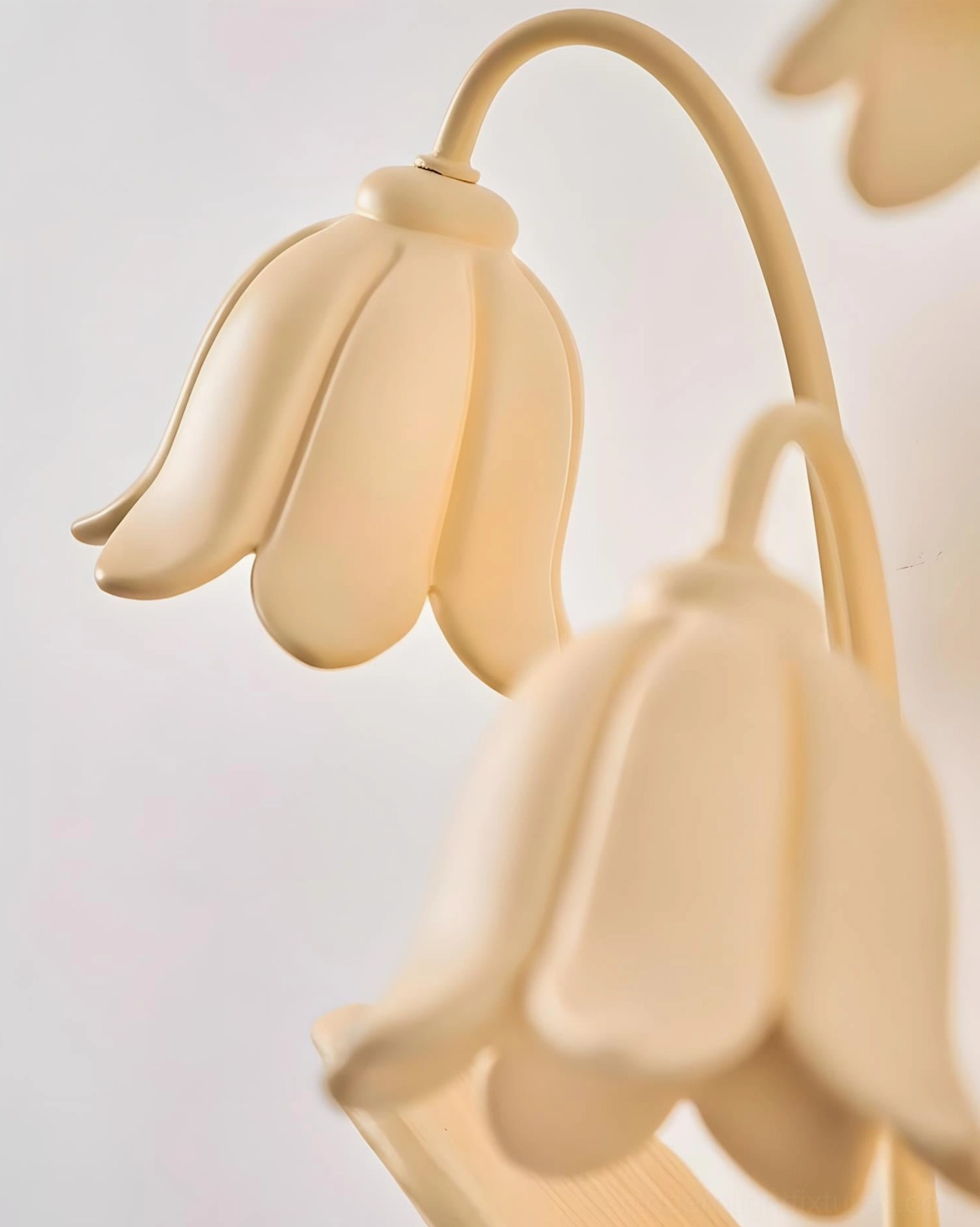 Lily of the Valley Wall Sconce Three-Shade Configuration - Warm Ivory Beige Botanical Sconce