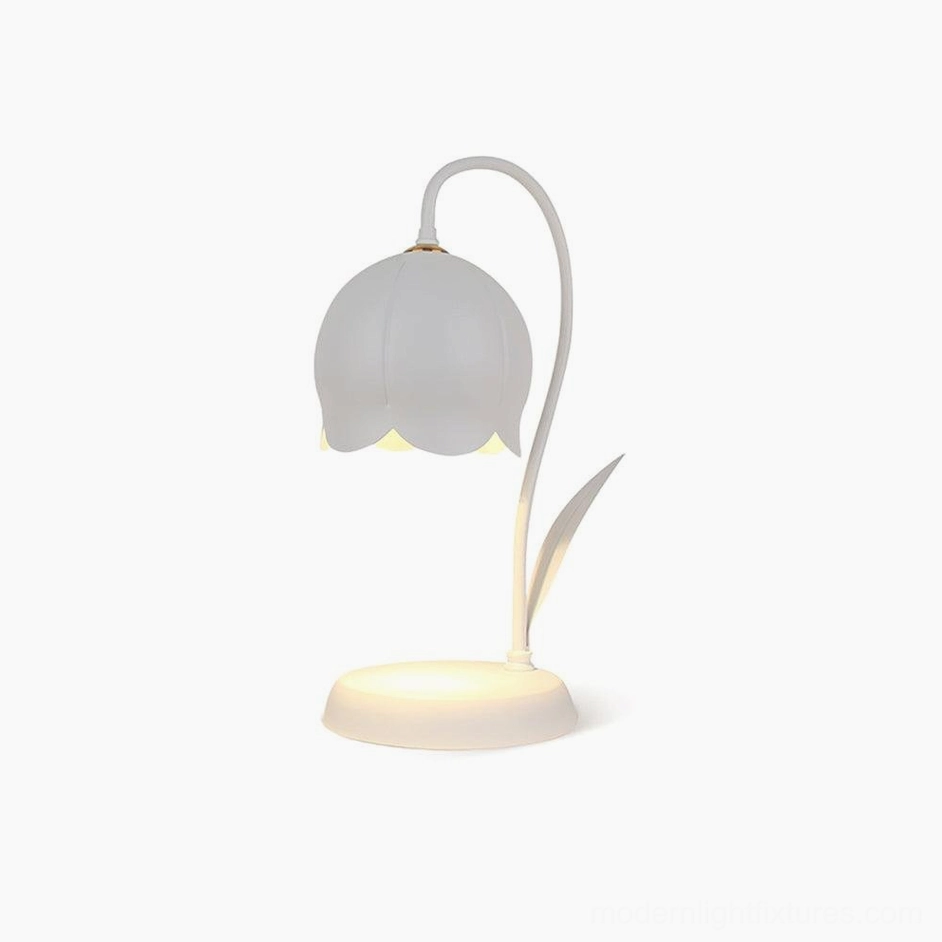 White lily flower candle warmer lamp front view matte finish three-color options visible