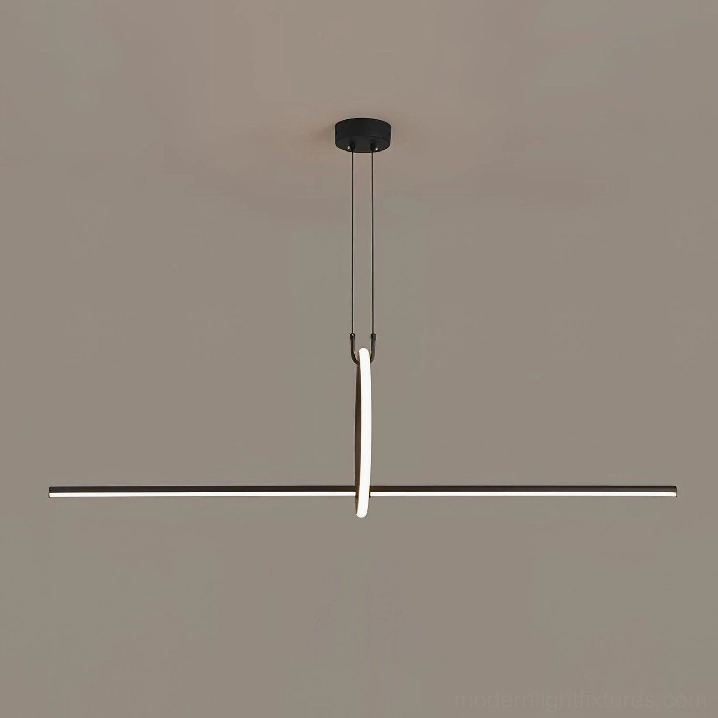 Linear ring pendant light showcasing minimalist architecture and clean-line design in home interior