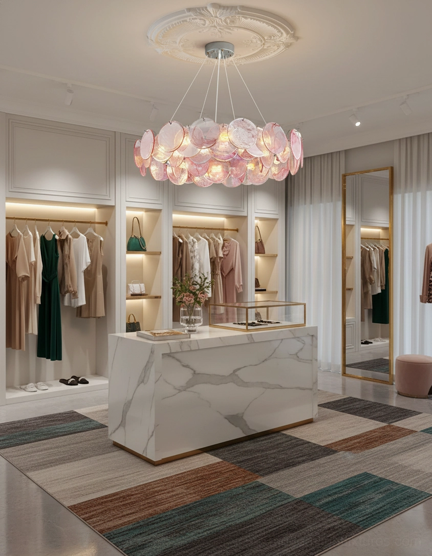 Loire chandelier installation guide showing ceiling mounting and adjustable hanging height options