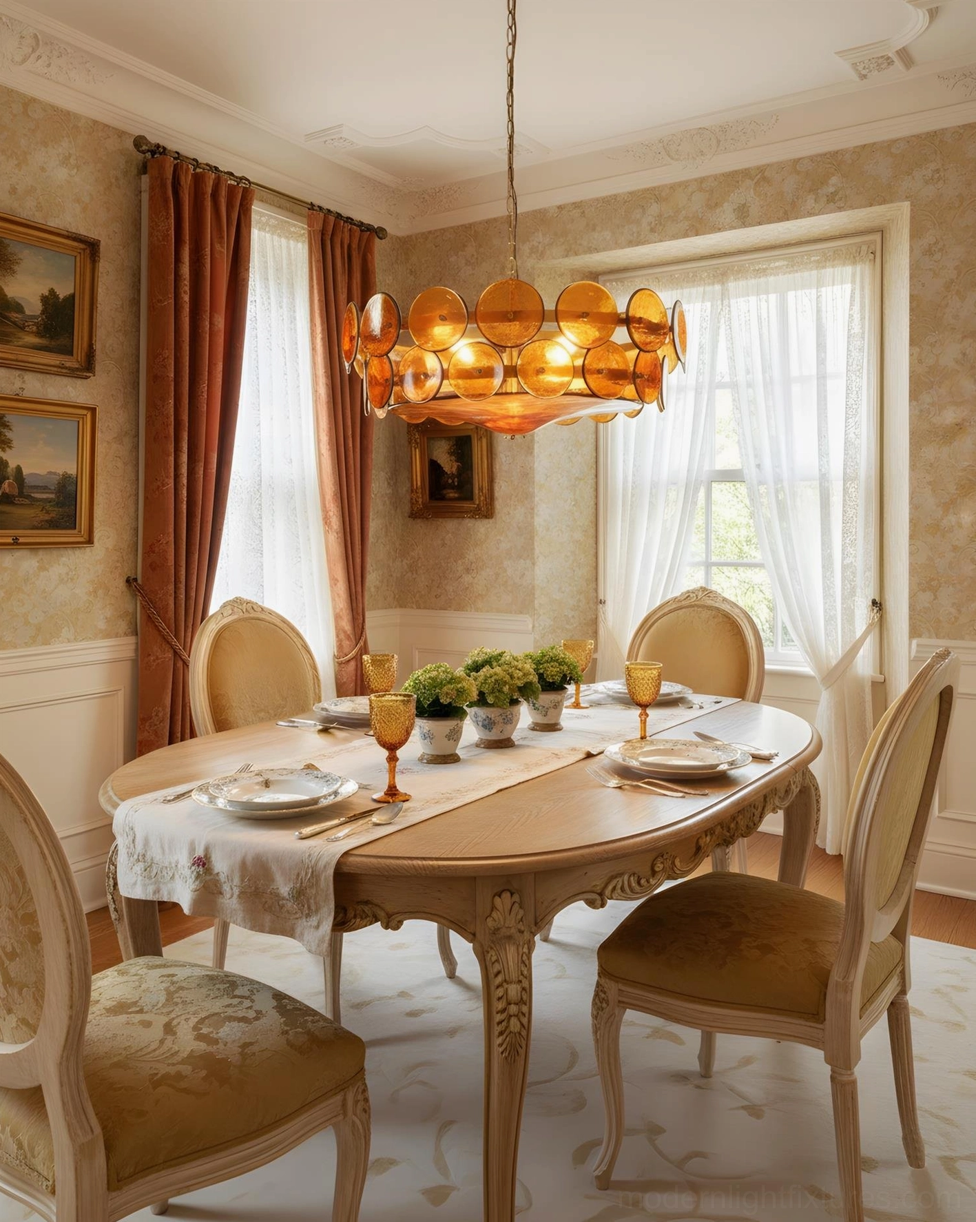 Lorenzo 80cm chandelier mid-size brass glass pendant light fixture detail
