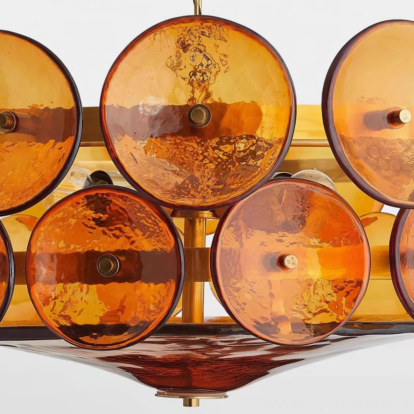 Lorenzo brass hand-cast glass chandelier product detail craftsmanship