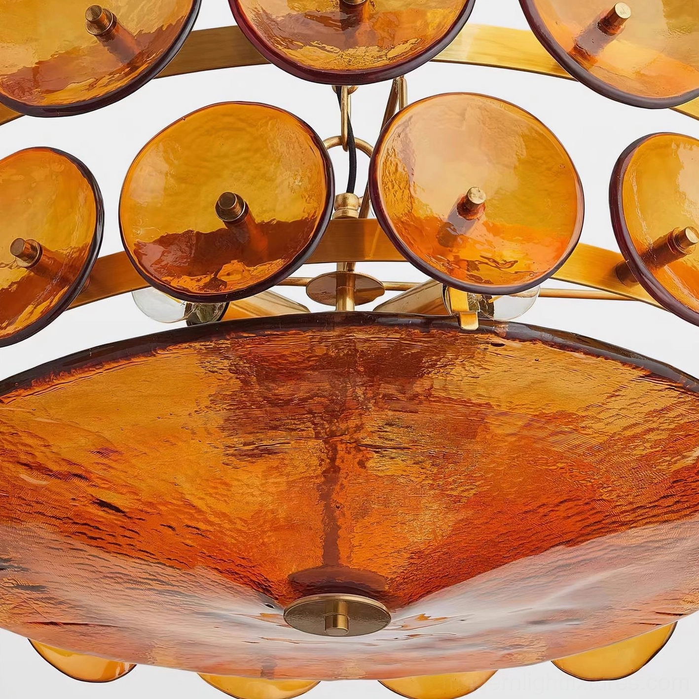 Lorenzo hand-cast glass chandelier foyer entry double-height space