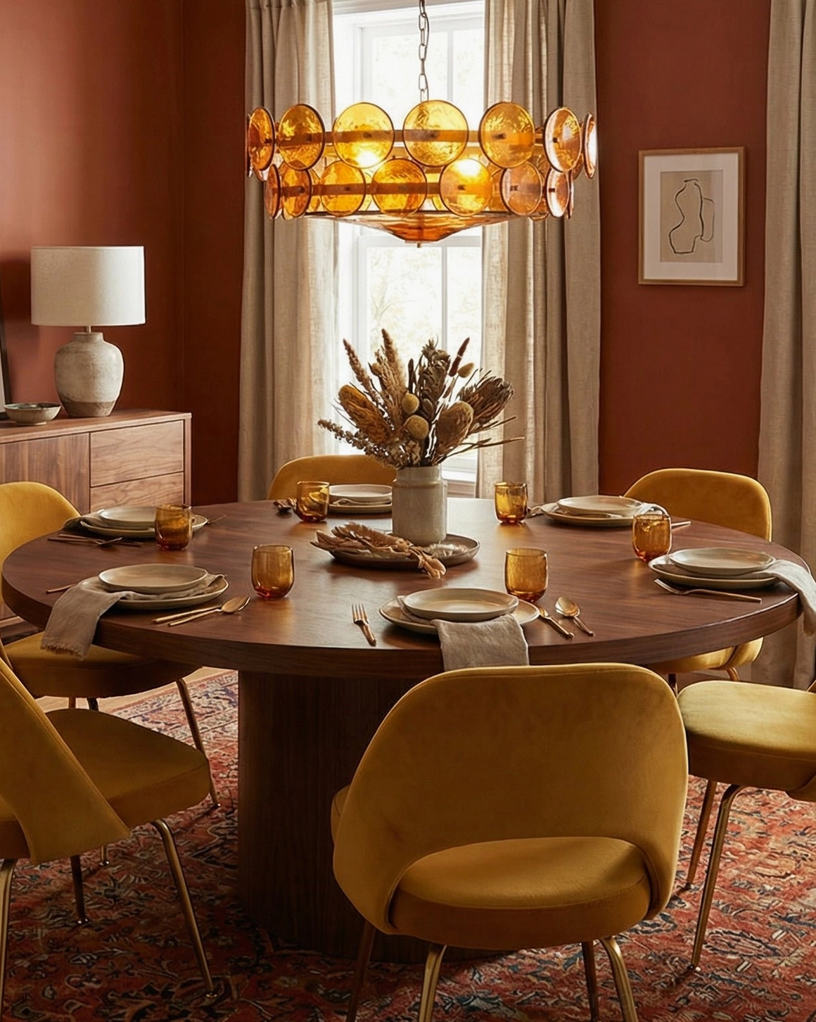 Lorenzo amber glass chandelier three-size options dining gathering space