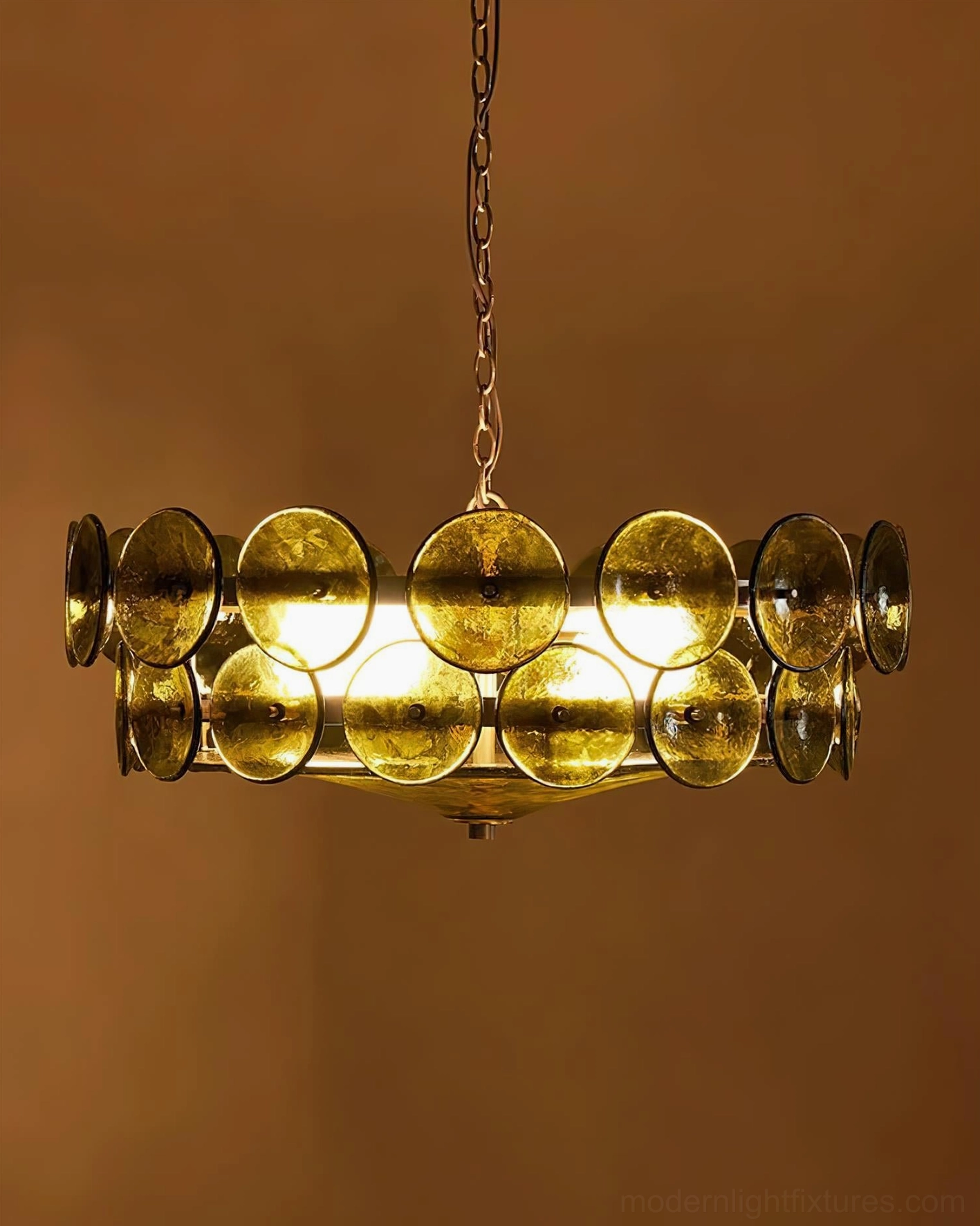 Lorenzo brass pendant chandelier transitional interior design style application